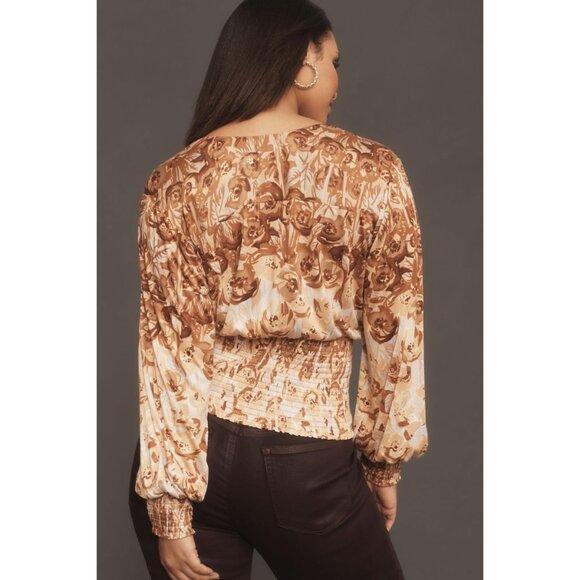 Anthropologie Tiny Valentina Long Sleeve Printed Surplice Top 1X - Picture 2 of 6